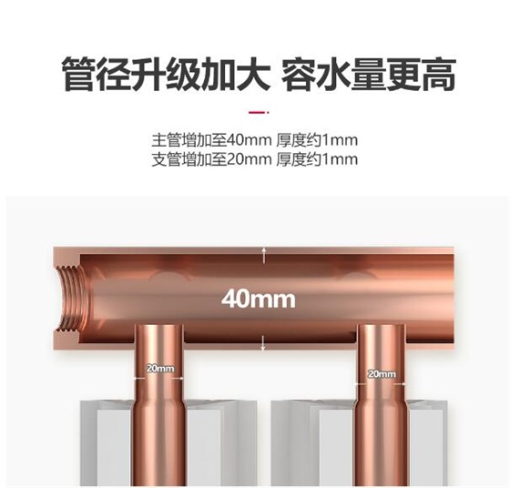 张家口三阳家用水暖 散热器集中自采暖客厅卧室壁挂式铜铝复合80×95