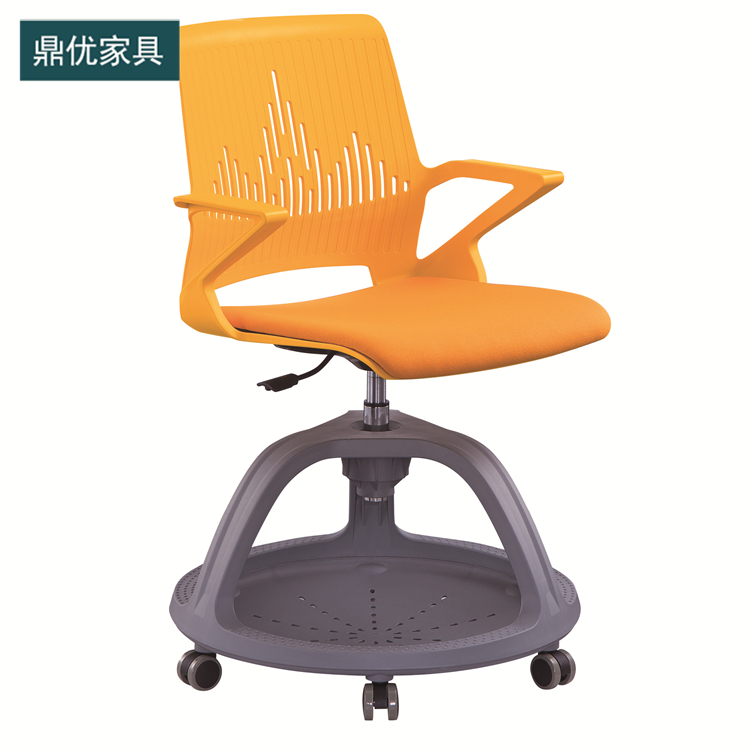 可360度旋转写字板学习椅 鼎优培训椅带轱辘 智慧教室多功能课桌椅厂家