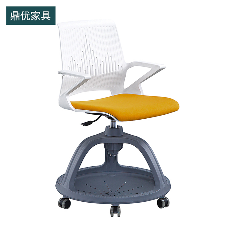 可360度旋转写字板学习椅 鼎优培训椅带轱辘 多媒体智慧云课堂桌椅厂家