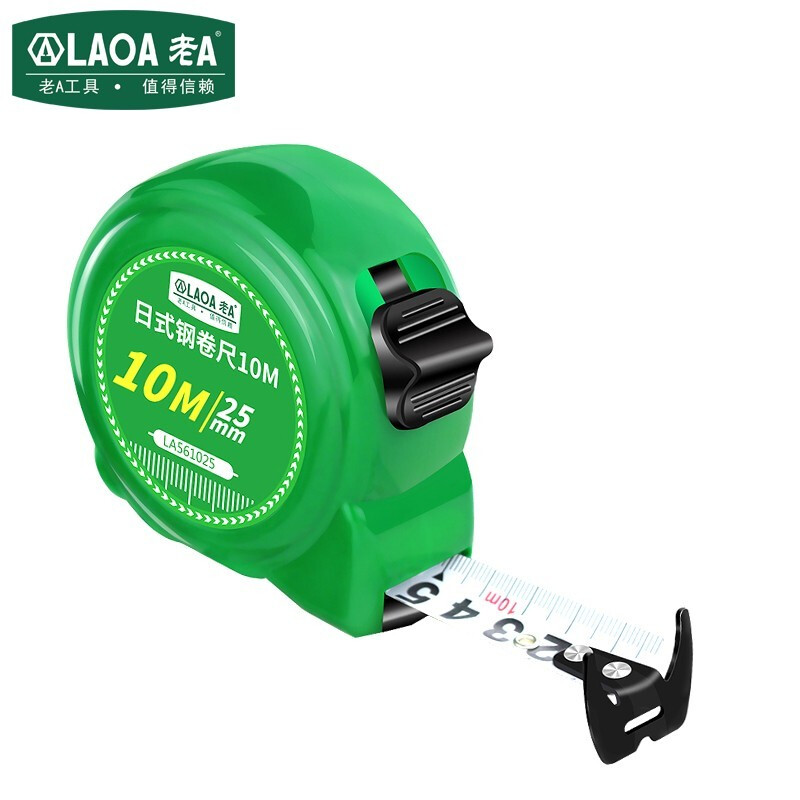 老A（LAOA）日式卷尺10m 双面伸缩尺 钢卷尺10米 木工尺盒尺 LA561025