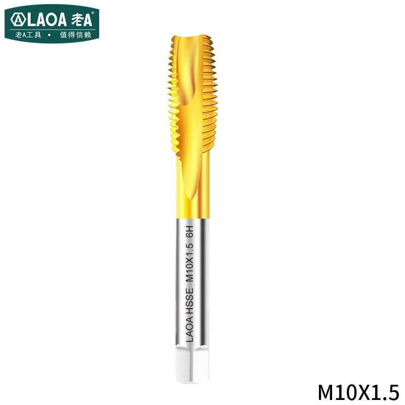 老A（LAOA）含钴镀钛先端丝锥 攻镀钛钻头螺丝机用丝锥M10*1.5单支 LA160210