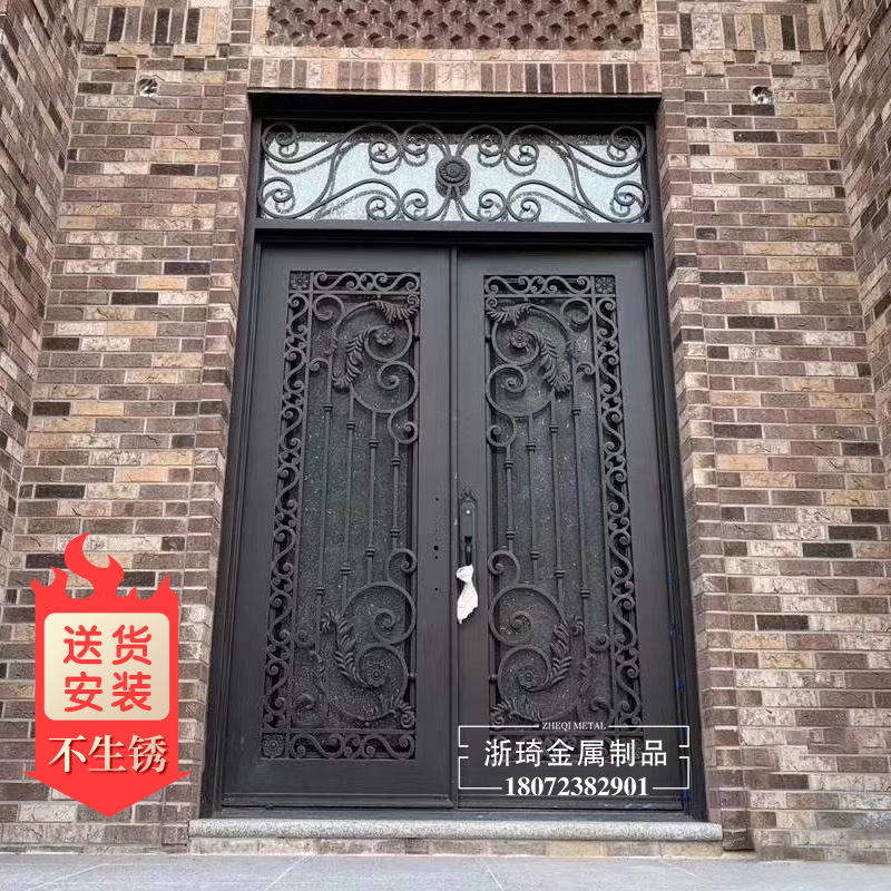 铁艺门进户门 古典设计原色 浙琦铁艺门 随心定制 静音无噪