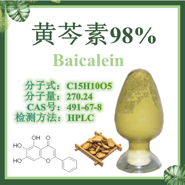 慈缘生物 黄芩素98%  黄芩提取物 CAS号491-67-8 慈缘生物 黄芩抗病毒 98% 批发 化妆品专用