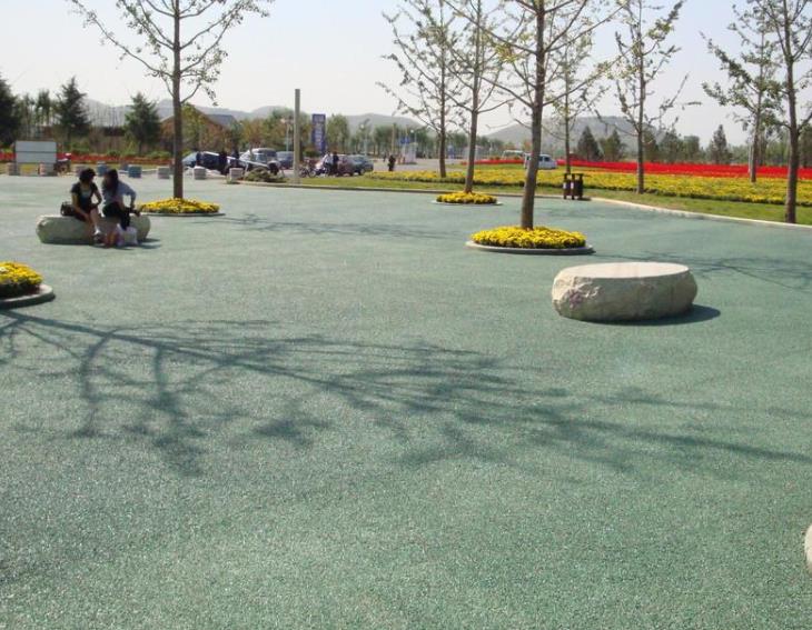 彩色透水混凝土路面施工做法 混凝土透水地坪价格 生态透水混凝土 晶邦地坪