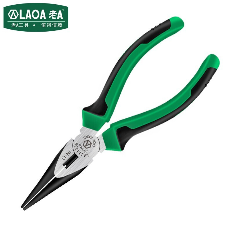 老A (LAOA) 铬镍钢尖嘴钳 尖口钳子尖咀钳电工尖头钳6英寸 LA111236