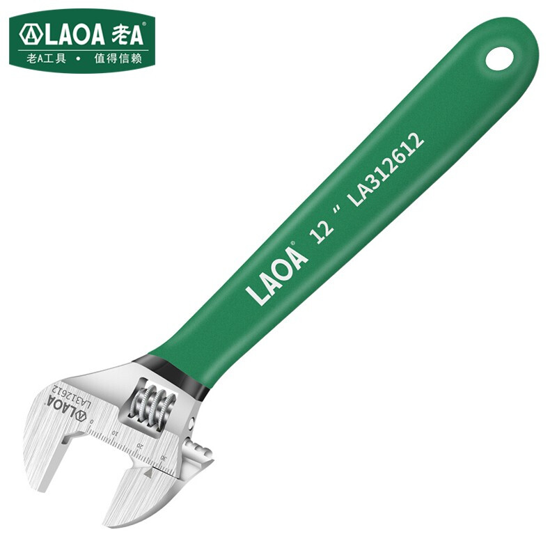 老A（LAOA）活动扳手 12英寸 开口活络扳手 防滑带刻度活口扳手 LA312612