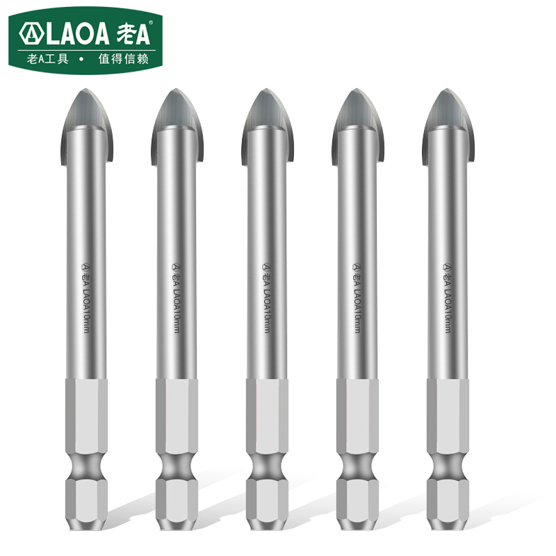 老A（LAOA）六角柄陶瓷钻头10mm 玻璃开孔器瓷砖钻孔器 10支装 LA111210