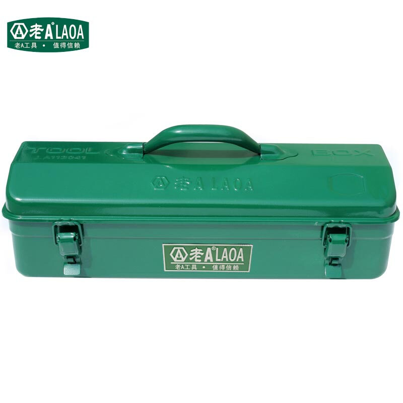 老A（LAOA）铁皮工具箱收纳箱 加厚车载手提箱 Y形单层箱子16.5英寸 LA113041
