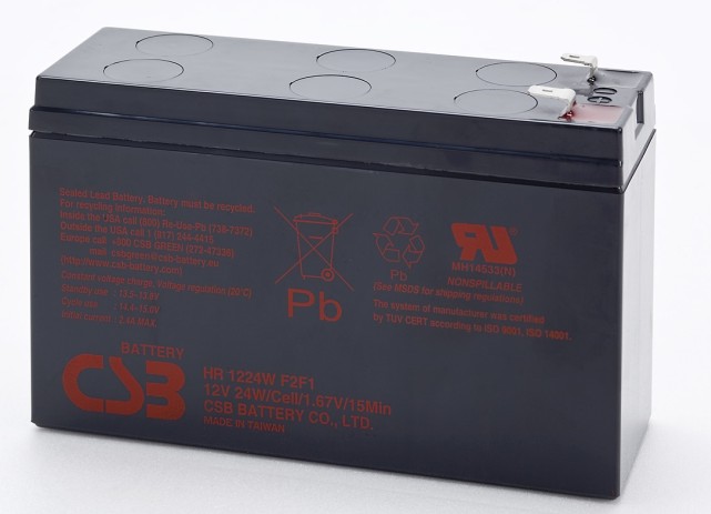 CSB蓄电池HR1224W F2F1 12V24W 应急电源UPS消防电源应急