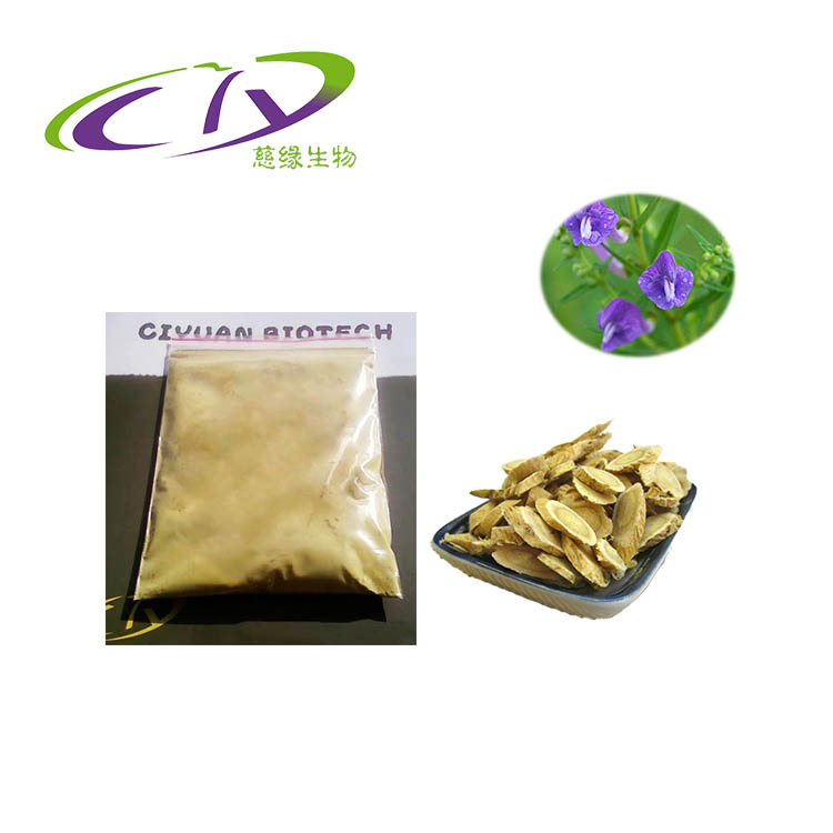 慈缘生物 黄芩素98%  黄芩提取物 CAS号491-67-8 慈缘生物 黄芩抗病毒 黄芩的干燥根 厂家 临床专用