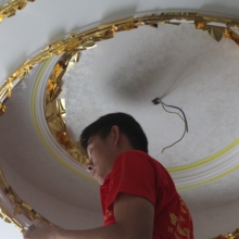 佛山金梓全程包工包料承接豪华别墅贴金箔酒店天花贴金箔装饰工程