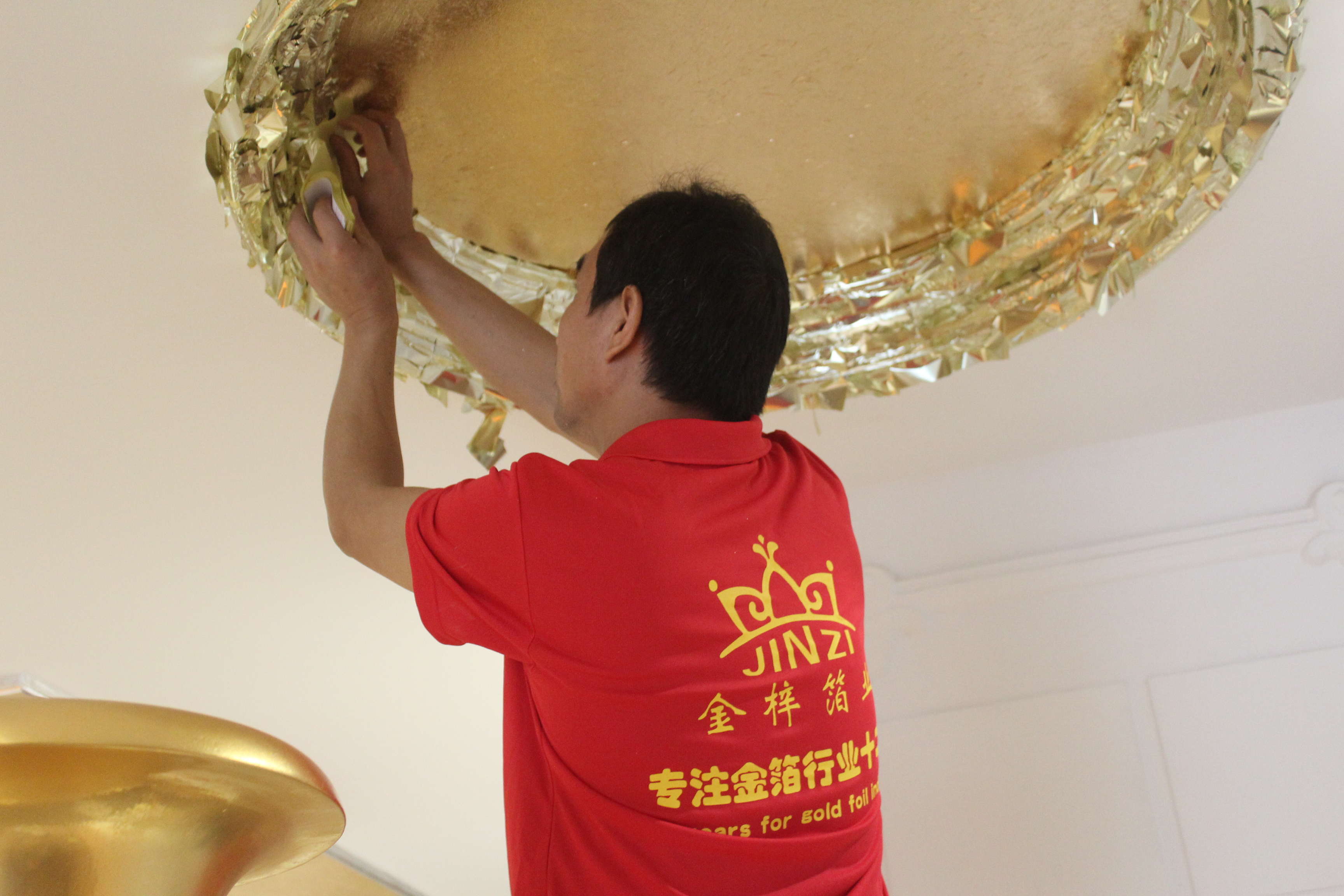 金梓箔业厂家直供高质量9公分仿金箔 装修贴顶 美甲 水晶泥多色金箔纸 