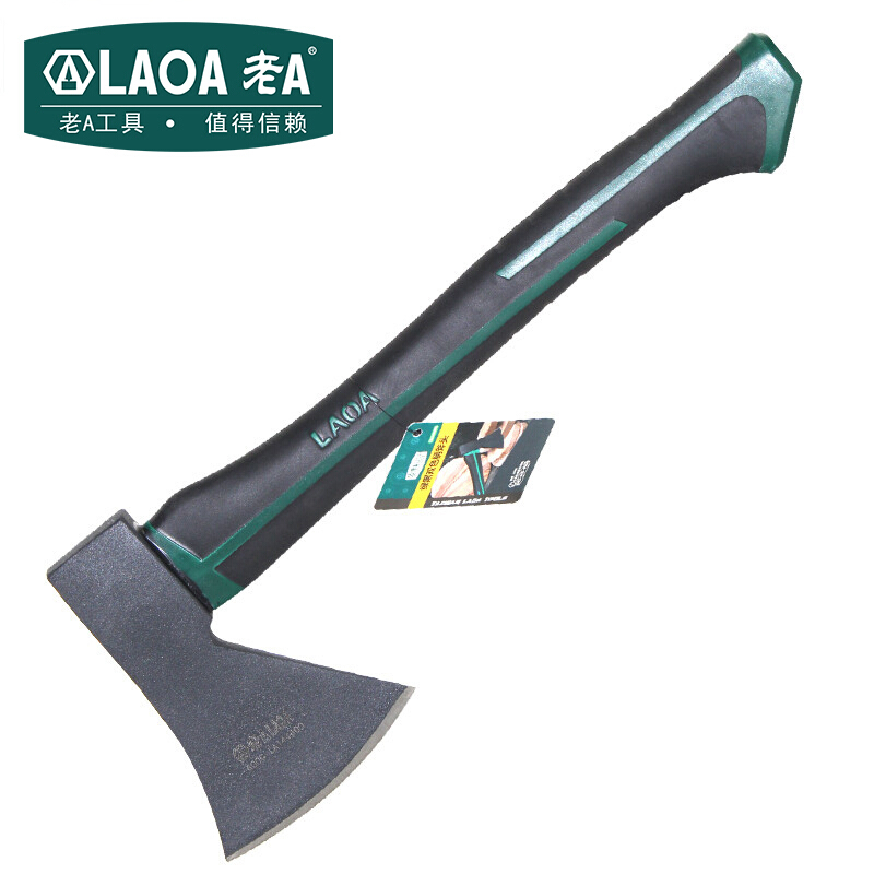 老A（LAOA）双色柄木工斧头 劈柴伐木野营斧子开山斧600g LA144600