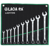老A（LAOA）LA317310 两用扳手套装10PC双呆扳手组套汽修机修工具8-24MM