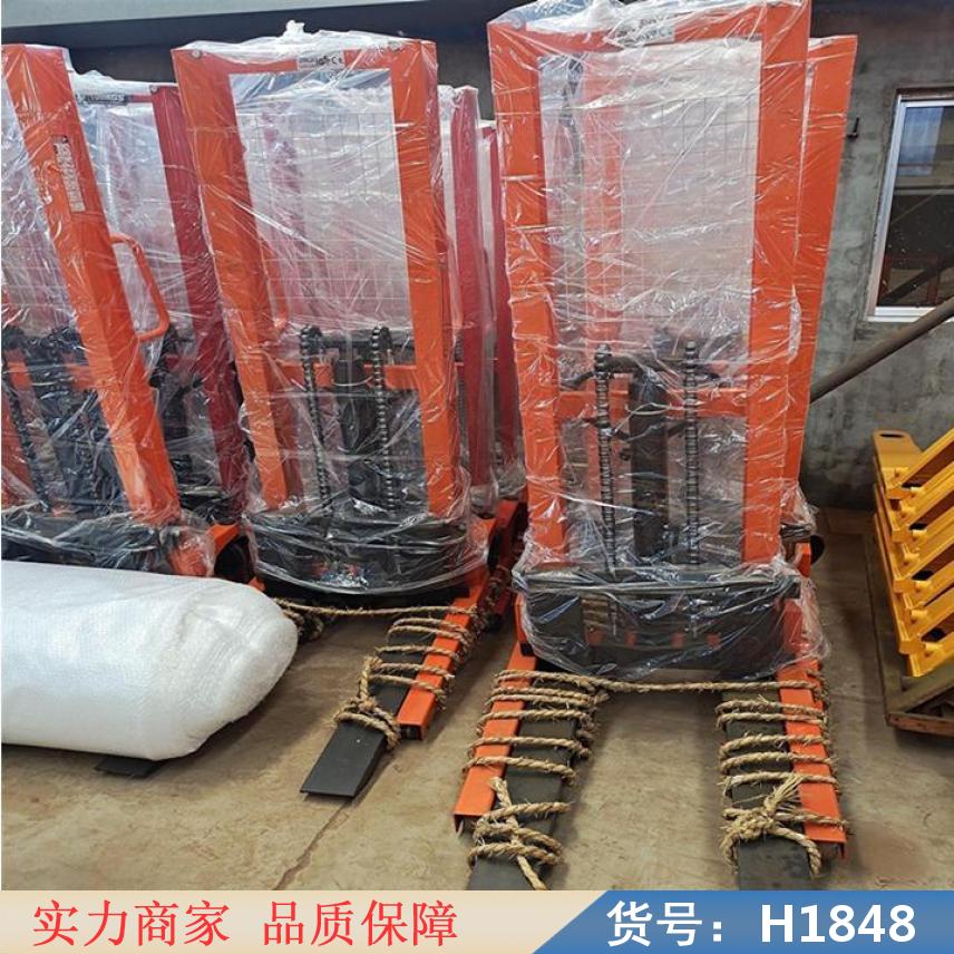 钜都半电动堆高车 宽腿堆高车 1T手动液压车堆高车车升降叉车货号H1848