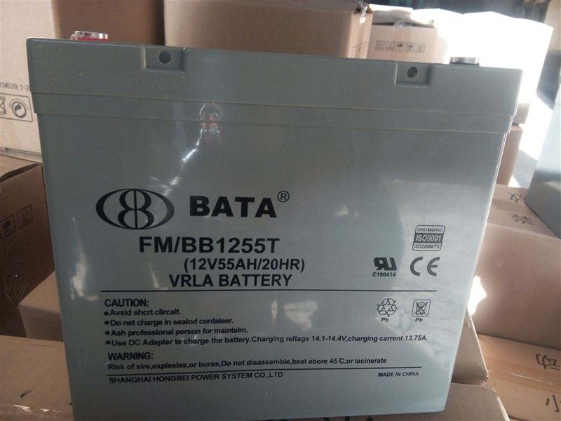 鸿贝蓄电池FM/BB1255T 12V55Ah 基站 船舶 ups机房 直流屏 电厂用
