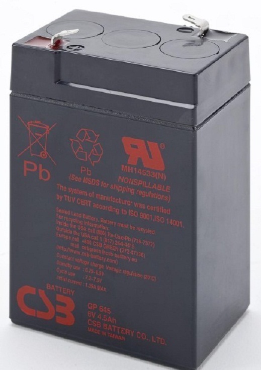 希世比CSB蓄电池GP645 6V4.5AH 医疗器械 精密仪器 童车用