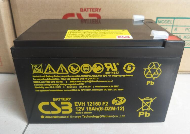 希世比CSB蓄电池EVH12150 F2 12V15AH安应急灯大容量电梯维护