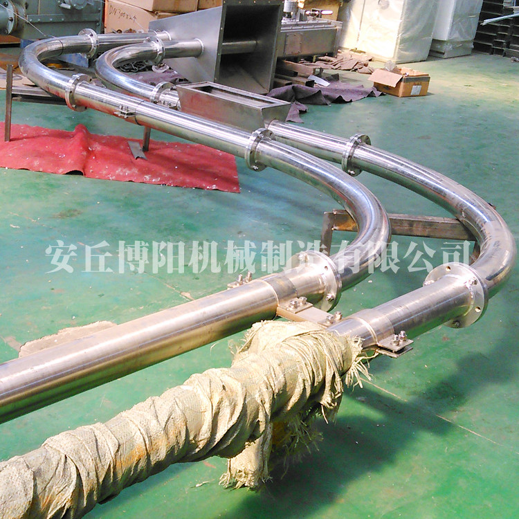 新疆脱硫剂管链式输送机    密闭管链输送系统方案设计    无尘管链输送设备