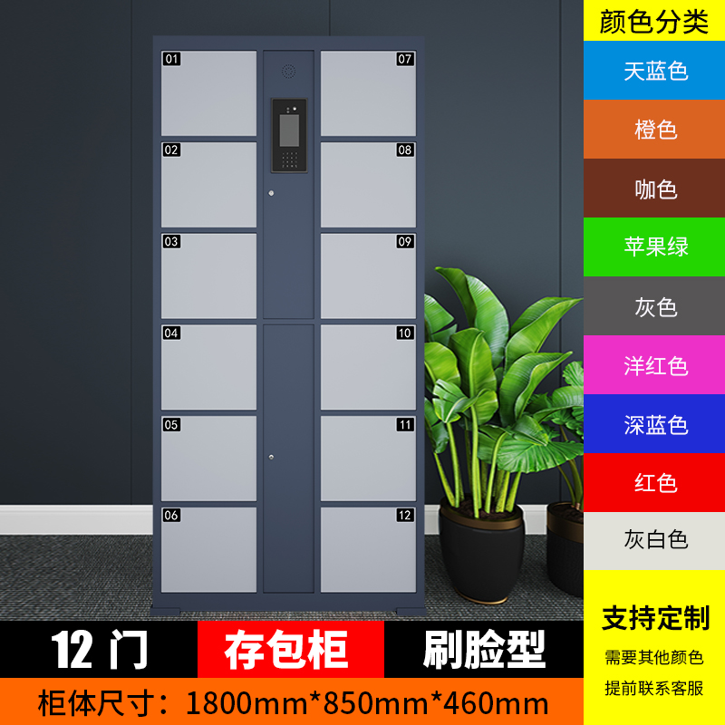 新乡人脸识别柜 智能存储柜 手机存放柜  智能手机充电柜 学生手机柜 员工带锁手机柜