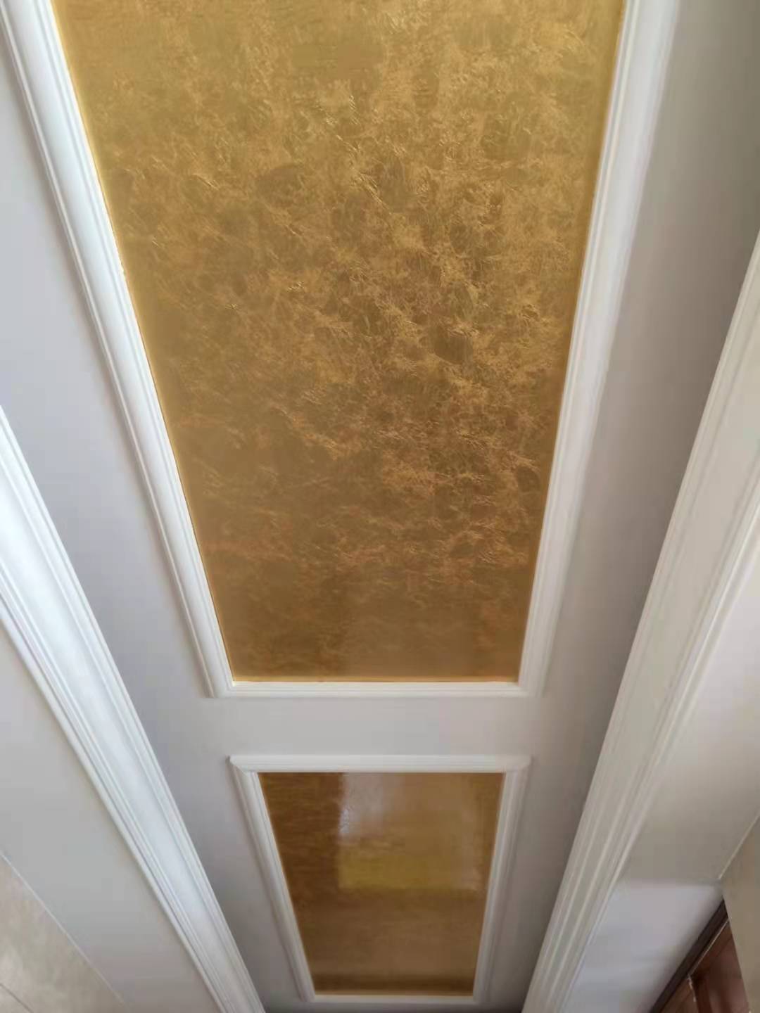   金箔工程 工艺品贴金箔 真金箔装饰工程业务金梓箔业天花装饰贴金箔