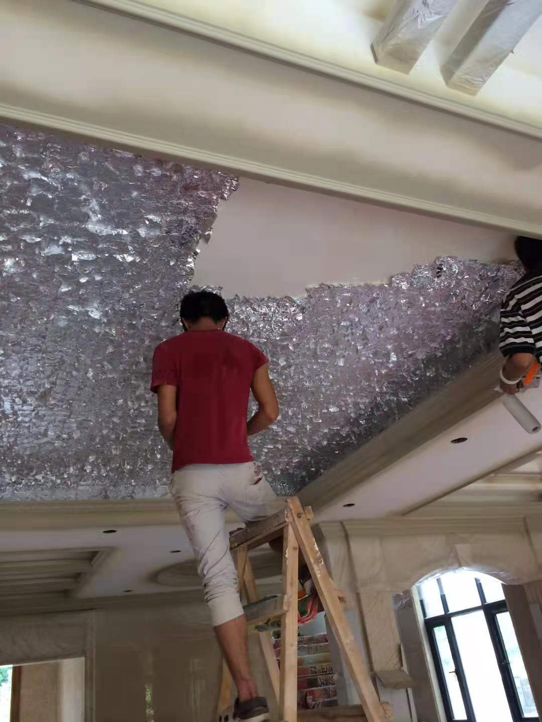  装修贴顶金箔纸 工程贴金箔 金银铜14手抓金箔 金梓箔业厂家直供