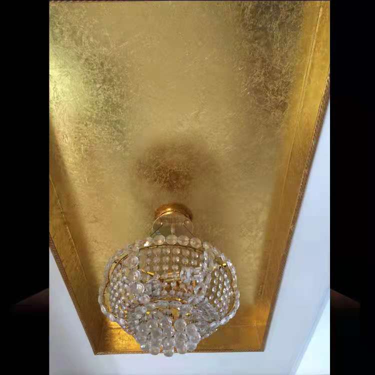  酒店工程贴金箔 14手抓金箔 别墅装修贴顶金箔纸 金梓箔业厂家直供