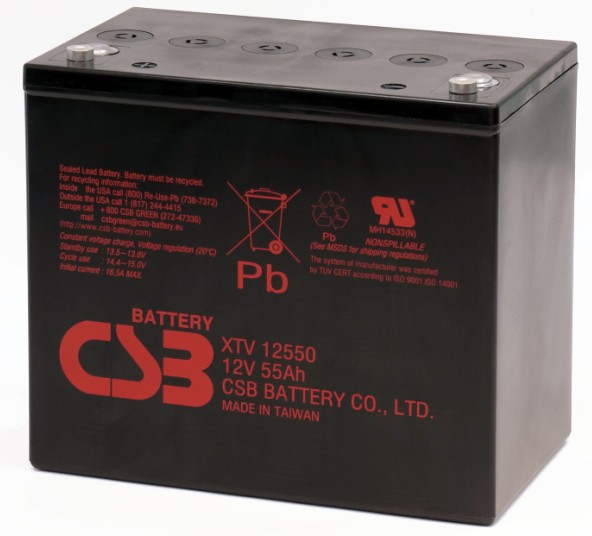 CSB蓄电池XTV12550 12V55AH 耐高低温适应能力强全国包邮