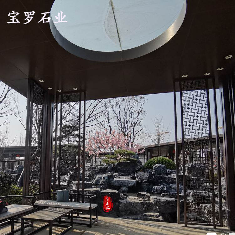 安徽磬航 万吨黑山石景观石产地批发 假山工程 批发 护坡石景观石大量出售