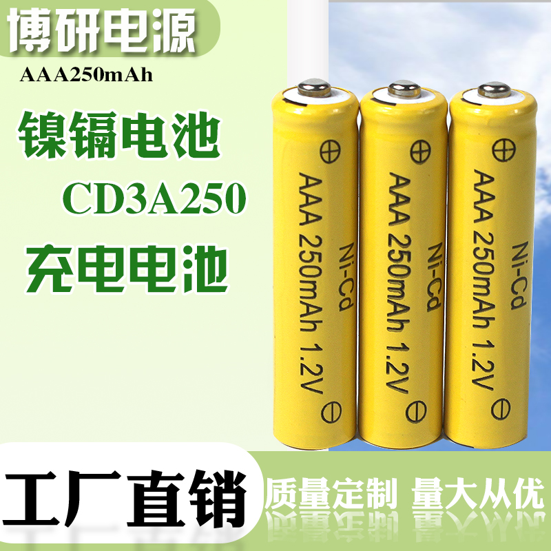 博研电源 CD3A250镍镉电池 遥控器时钟鼠标键盘电池 批发订购
