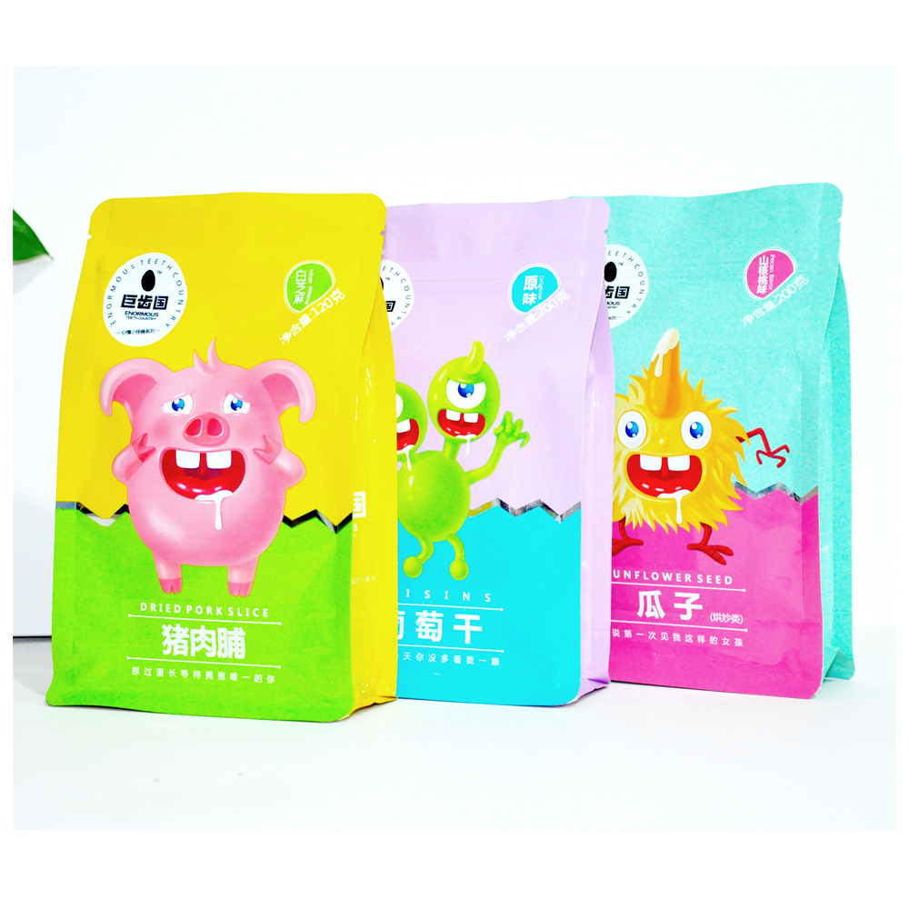 加工定制塑料食品包装袋 彩印八边封自立拉链袋 干果坚果包装袋
