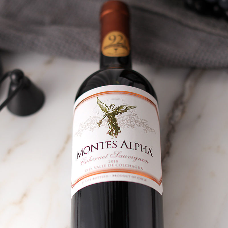 蒙特斯（montes）欧法系列赤霞珠干红葡萄酒750ml 智利原瓶进口红酒 上海代理