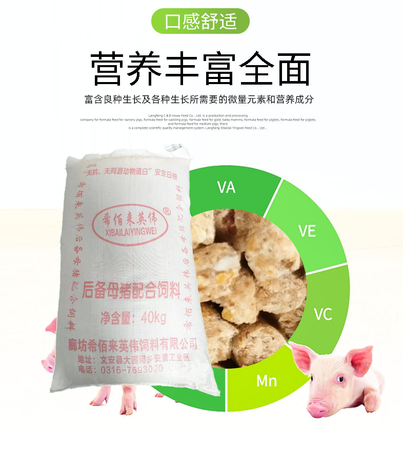后备母猪保育猪饲料 保育料预混料 保育料配方表 欢迎来电咨询