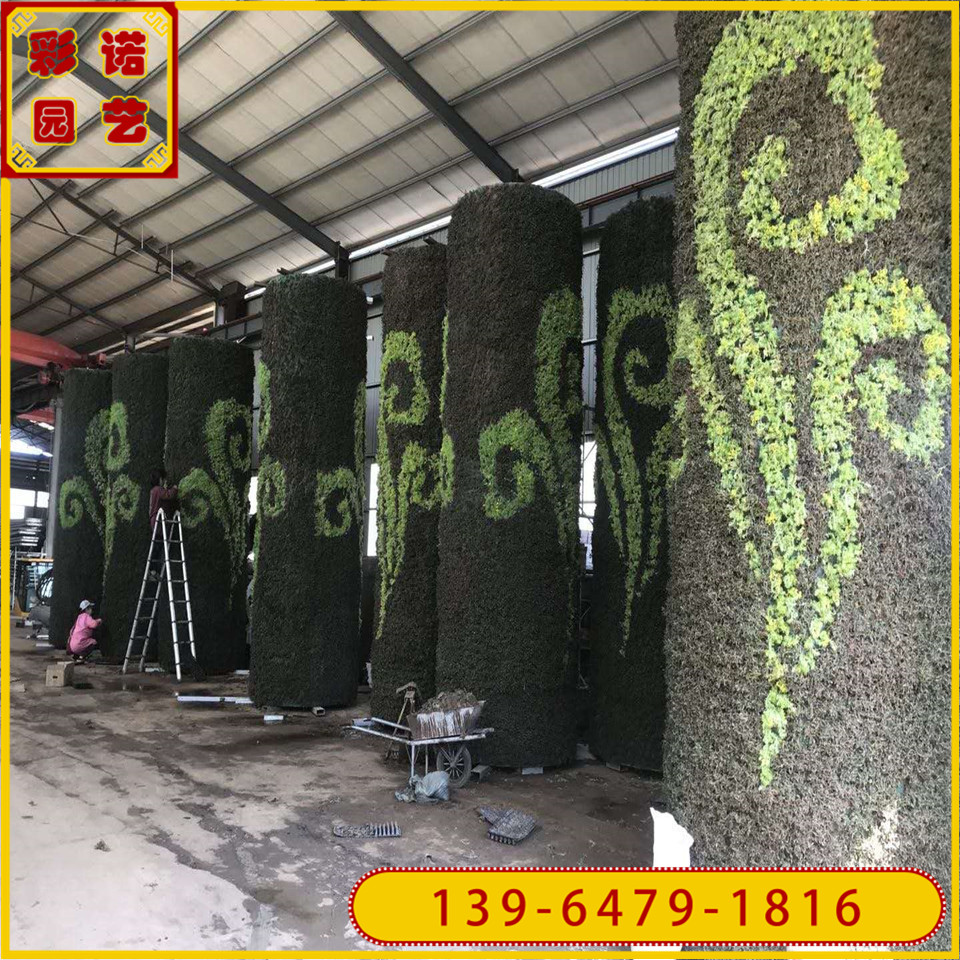 欧式美式仿真植物造型 市政景观花球 高度6米五色草花柱造型齐全