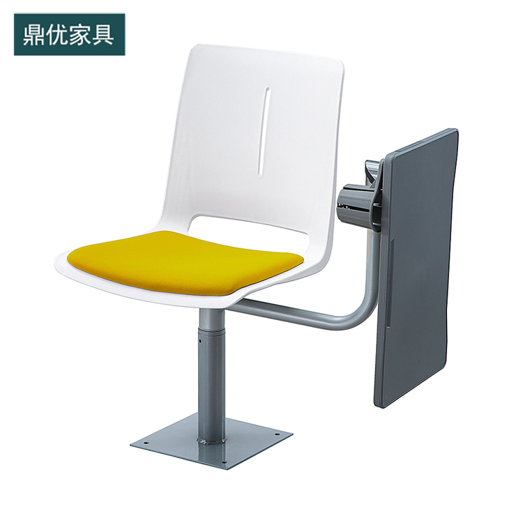 学校报告厅阶梯排椅，阶梯椅培训椅厂家，工程直销360度旋转写字板椅