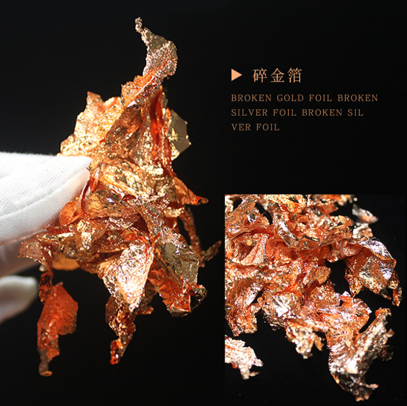 厂家批发定制金银箔装饰 质优碎金箔碎银箔天花贴金箔 碎金箔
