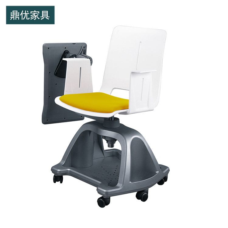 多功能培训机构椅子，学校智慧研讨室带写字板椅，职员办公椅生产厂家