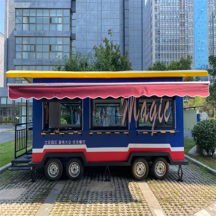 定制户外街边美食车  汉堡快餐电动欧式餐车 公园移动商铺美食车