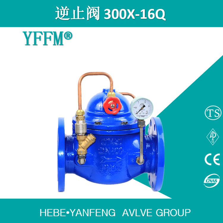厂家直销走水橡胶密封300X-DN100-16Q 缓闭式逆止阀/止回阀 材质球磨铸铁QT450