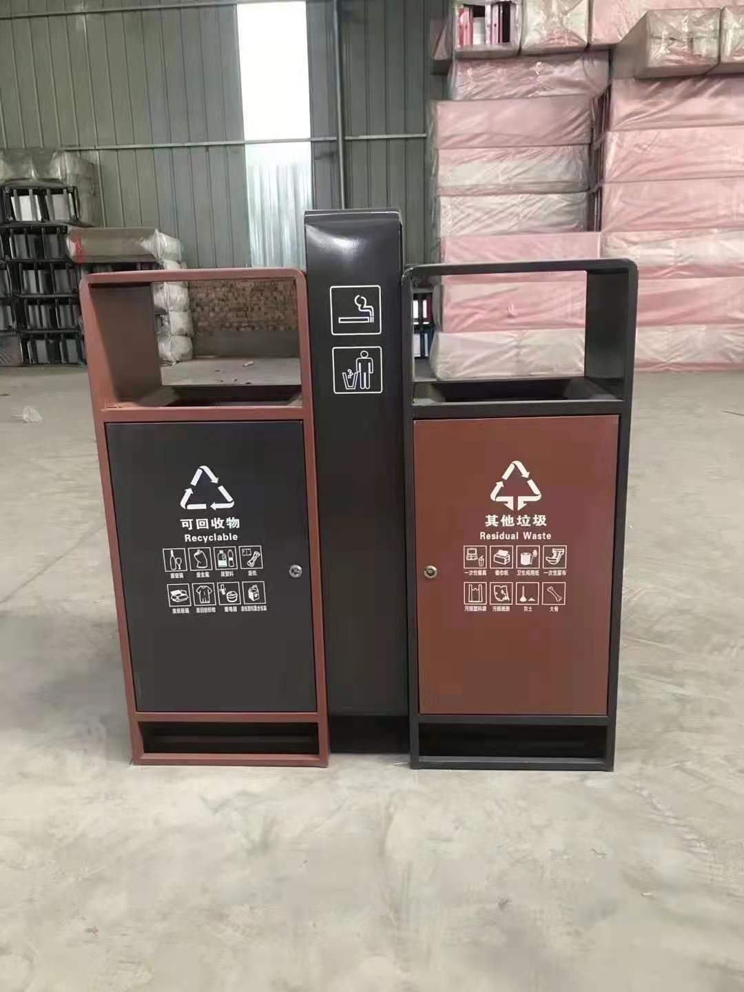 深圳厂家 户外不锈钢分类 双桶果皮箱 小区不锈钢垃圾桶 街道环卫垃圾桶