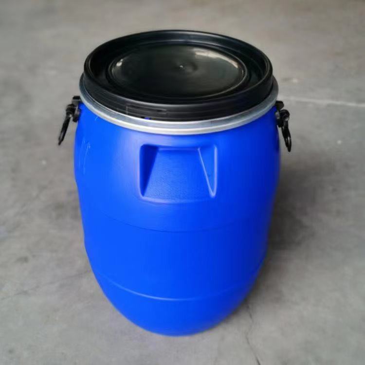 全新60升抱箍塑料桶 60L法兰桶 60L蓝色化工桶 60L开口包装桶