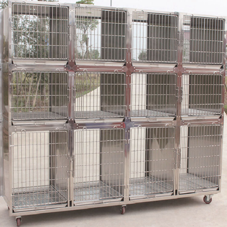 不锈钢狗笼宠物店寄养笼大型犬中型犬小型犬多层多门折叠子母笼子