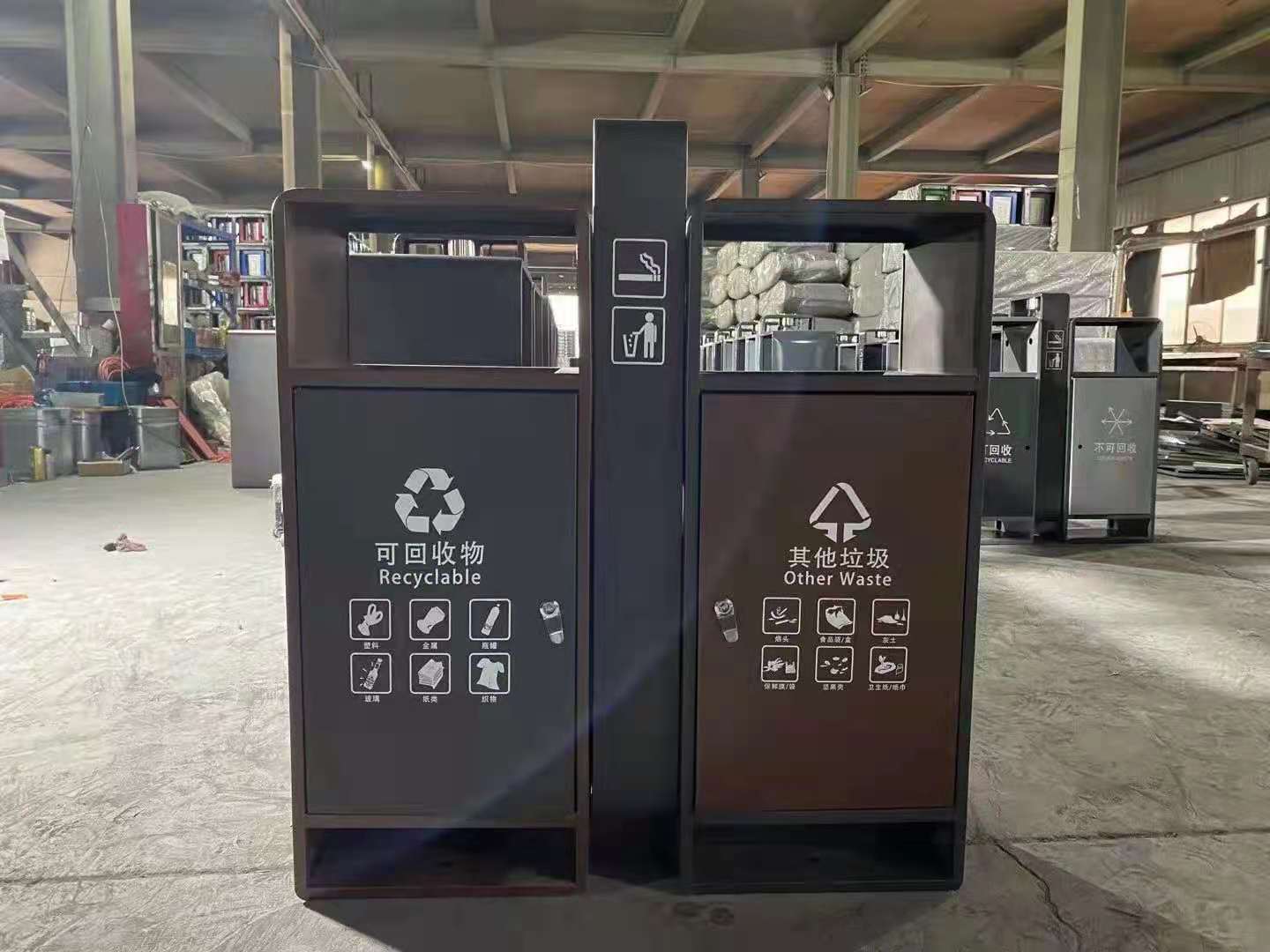 广东梅州 市政垃圾桶 户外分类桶 街道环卫禁烟果皮箱 不锈钢防腐收纳桶