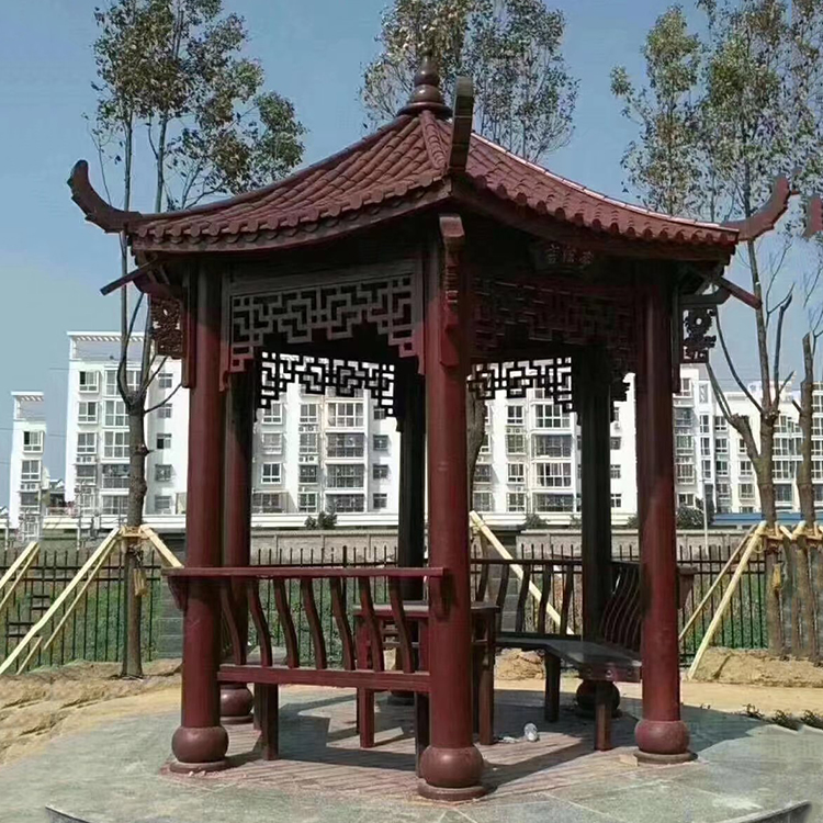 新中式仿古六角凉亭 中式四角凉亭厂家 支持定制