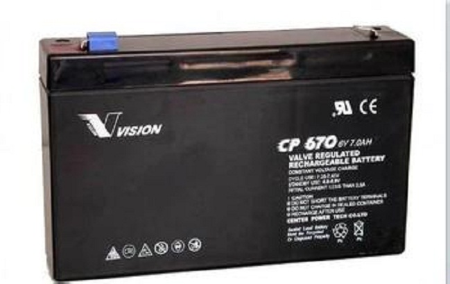 VISION威神蓄电池CP670 6V7.0Ah 医疗设备童车仪器消防蓄电池