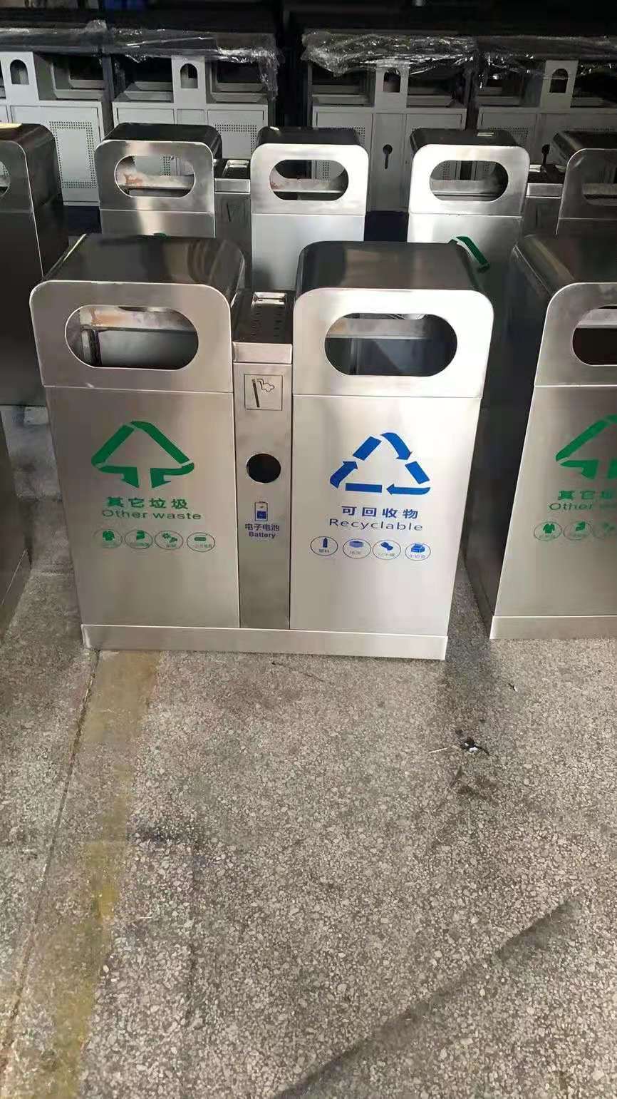 湖北出售  不锈钢分类垃圾桶厂家 定做不锈钢垃圾桶