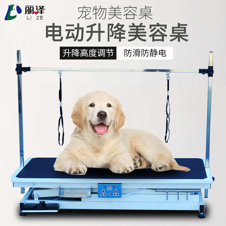 丽泽厂家直销一件起发电动升降美容桌猫咪狗狗吹风造型美容台