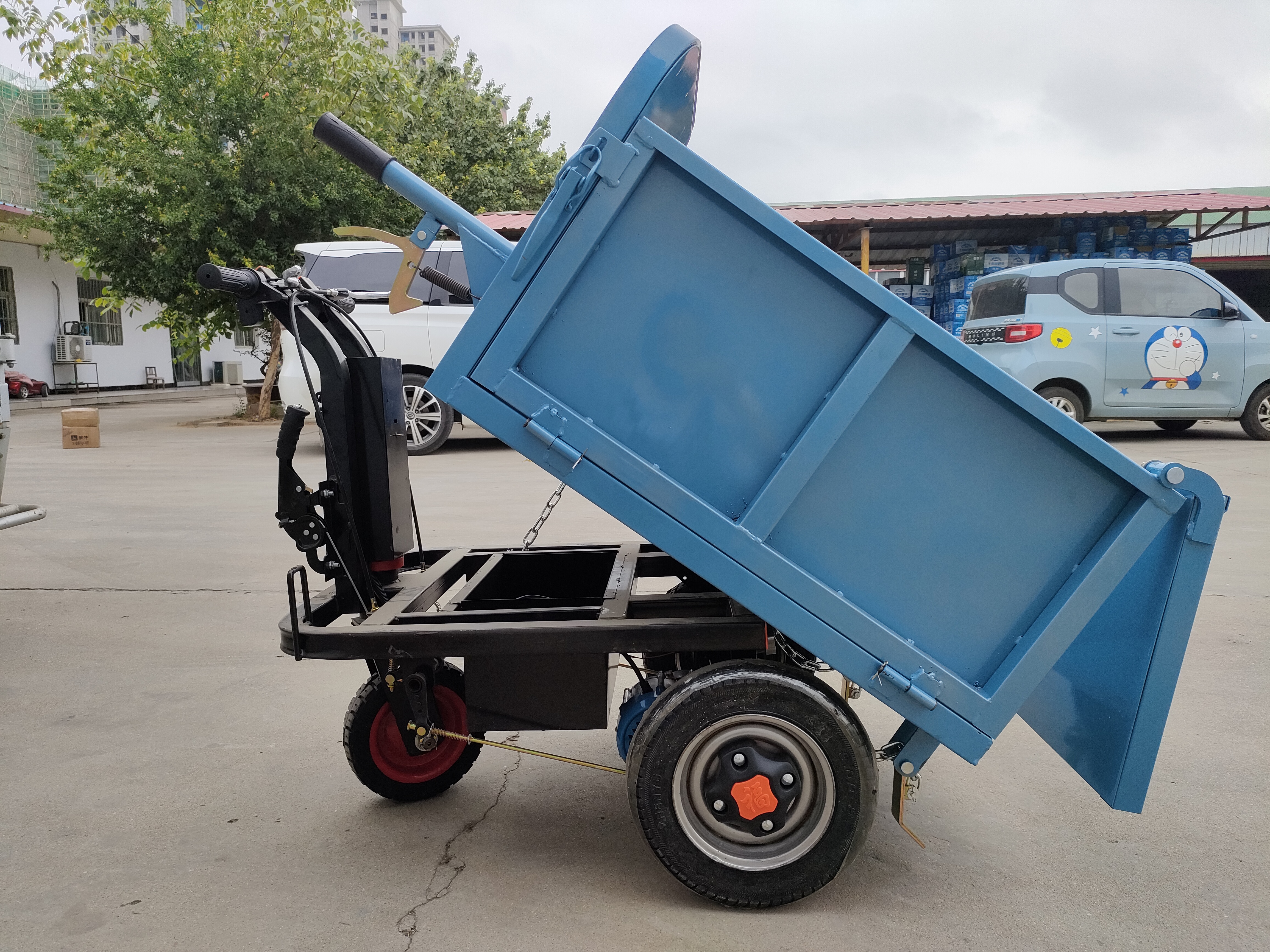 兴胜机械大量出售 电动手推灰斗车 工地用灰斗车 三开门款 