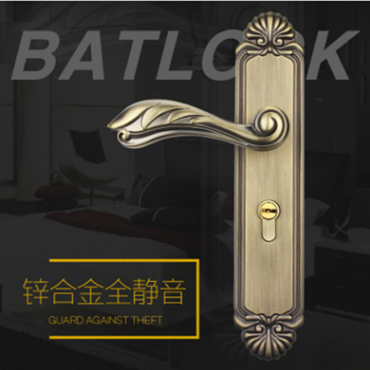 厂家直供欧式锌合金房门锁 静音锁具卧室室内木门锁型 家用别墅锁