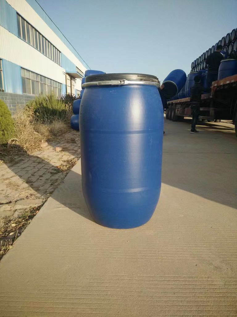 加厚200l双环塑料桶圆桶200kg/升/公斤油桶化工蓝色水桶废液胶皮桶 加储油罐